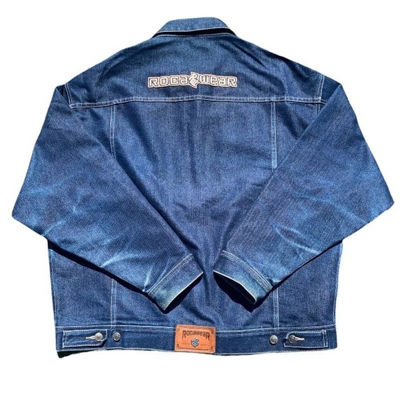 Vintage Rocawear Denim Blue Jacket Jay Z size XL Rare - Picture 3 of 8
